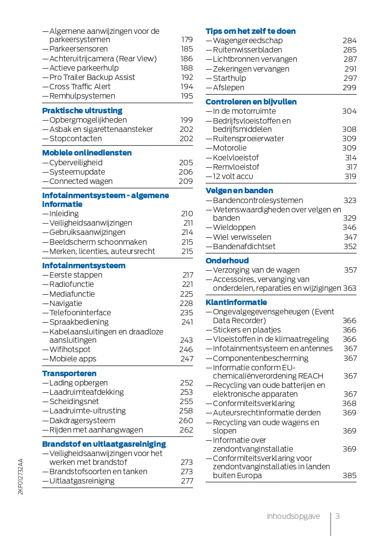 2021-2023 Ford Tourneo Connect Owner's Manual | Dutch