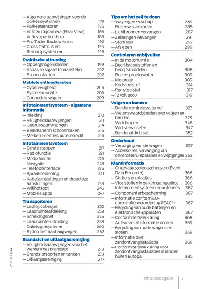 2021-2023 Ford Tourneo Connect Owner's Manual | Dutch