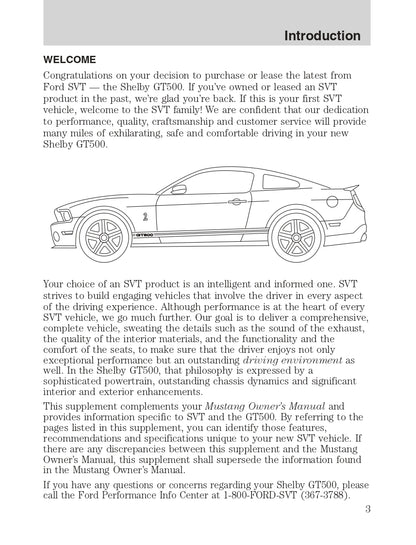 2011 Ford Shelby GT500 Owner's Manual | English