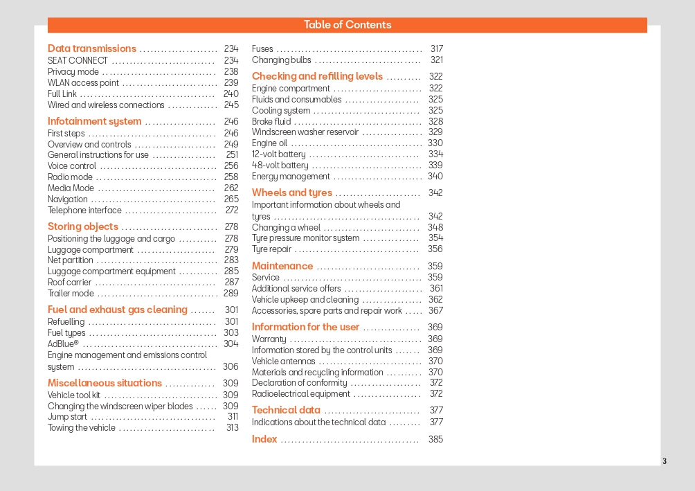 2023-2024 Seat Leon/Leon Sportstourer Owner's Manual | English