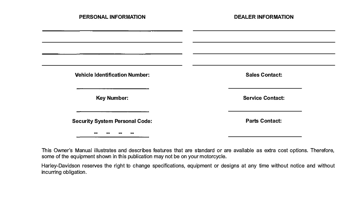 2013 Harley-Davidson Trike Owner's Manual | English