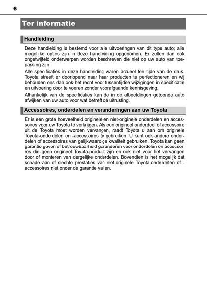 2016-2017 Toyota Yaris Hybrid Owner's Manual | Dutch