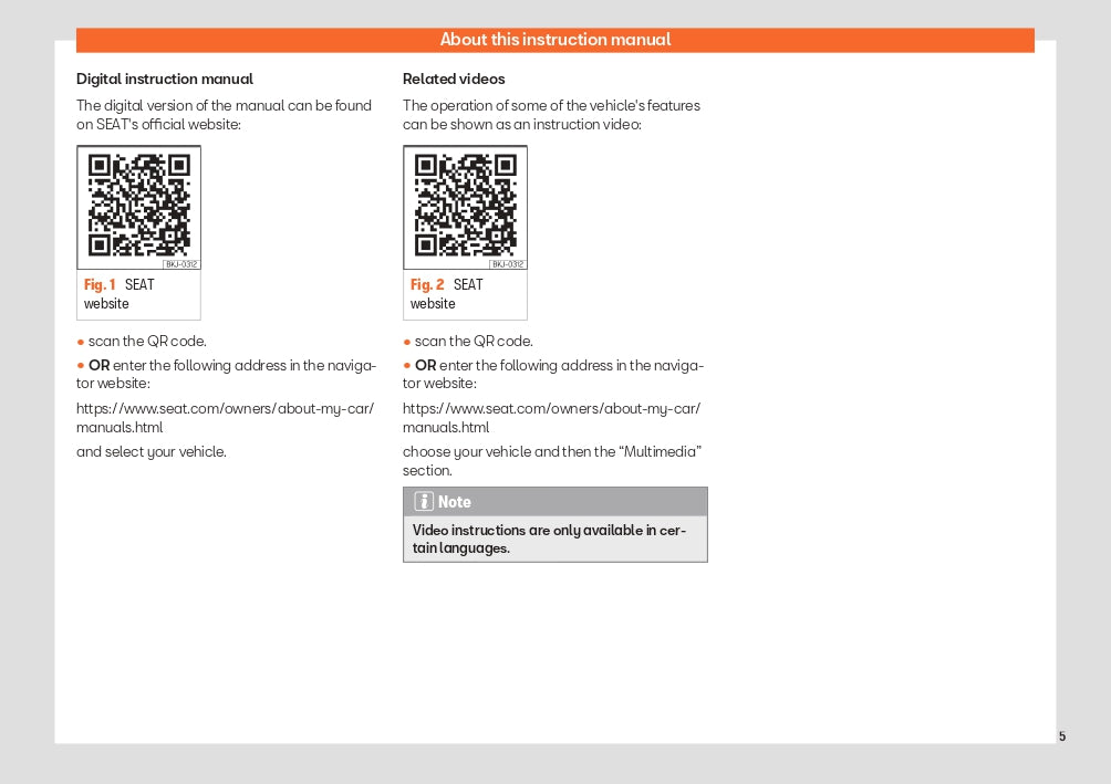 2023 Seat Arona Owner's Manual | English