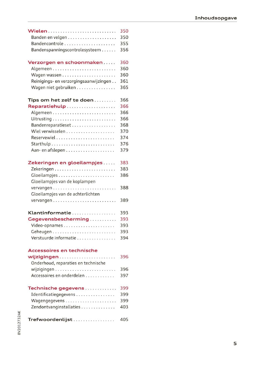 2019 Audi A3 Owner's Manual | Dutch