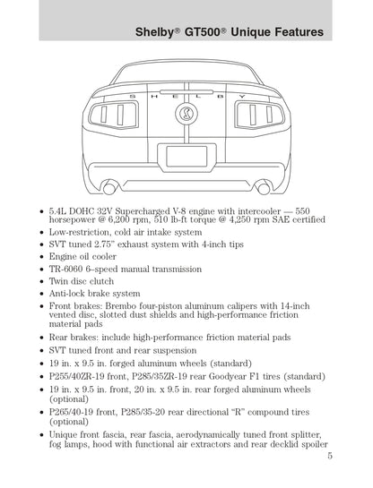 2011 Ford Shelby GT500 Owner's Manual | English