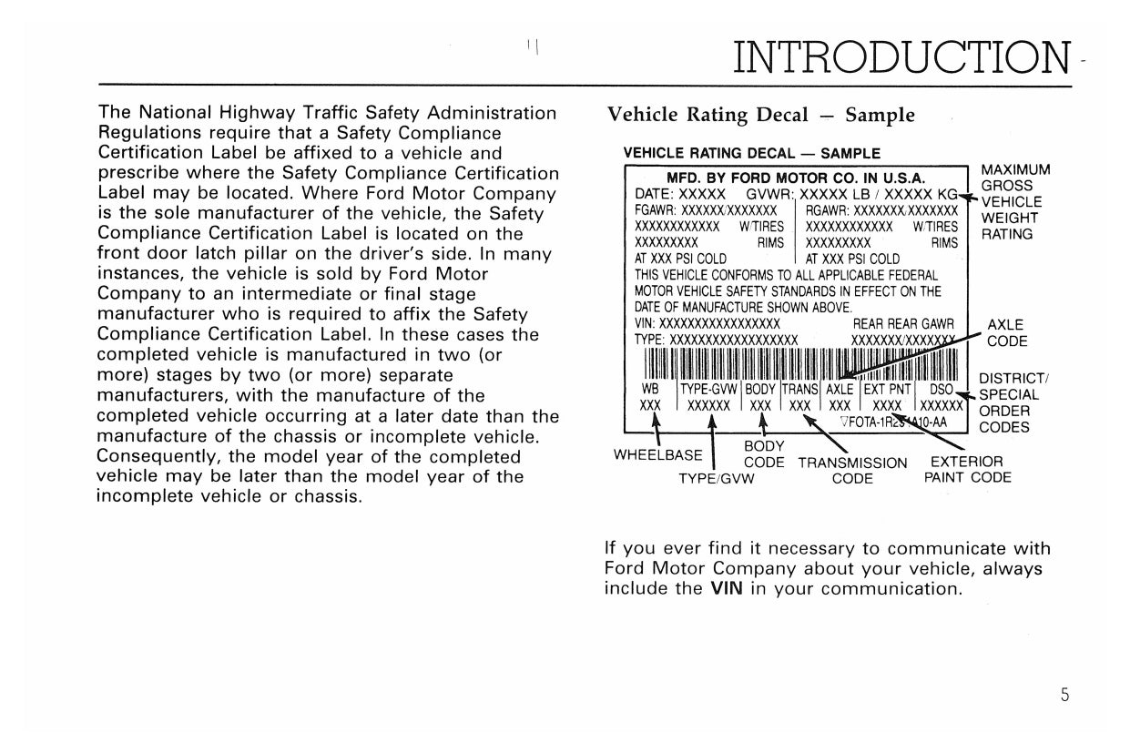 1992 Ford L-Series Owner's Manual | English