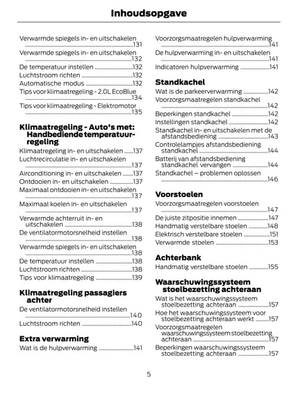 2022-2023 Ford Transit Owner's Manual | Dutch