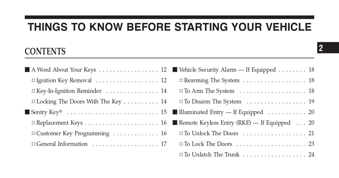 2010 Chrysler Sebring Owner's Manual | English