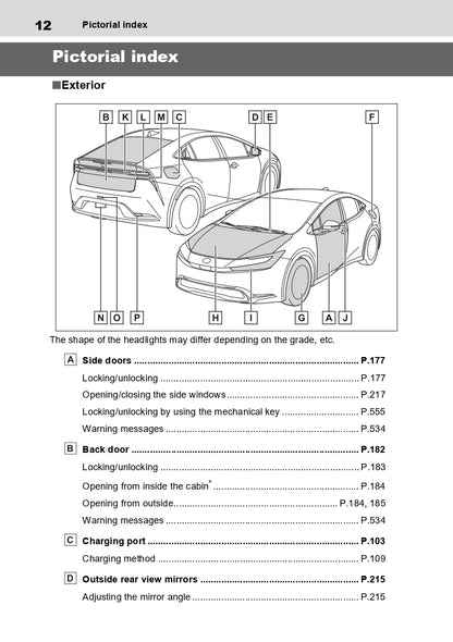 2023-2024 Toyota Prius Bedienungsanleitung | Englisch
