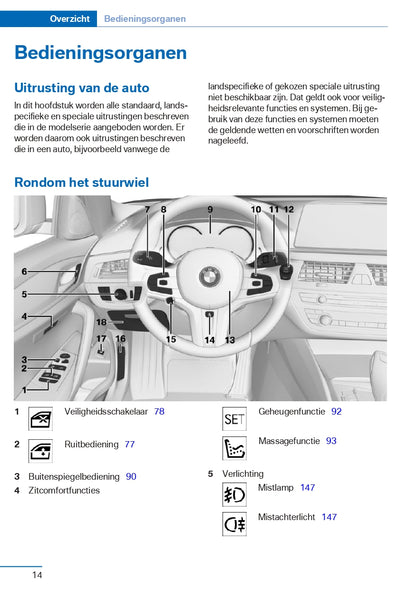 2017 BMW 5 Series/5 Series Touring Owner's Manual | Dutch