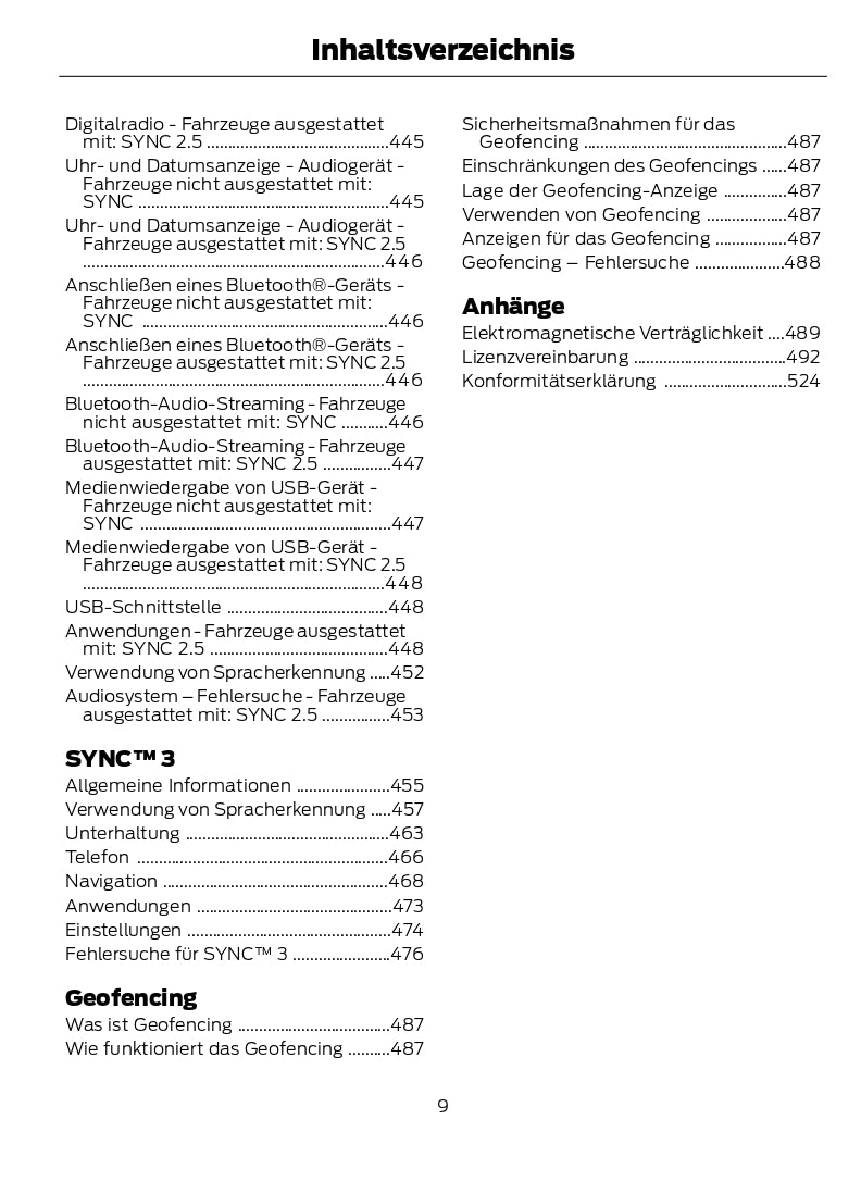 2021-2023 Ford Transit Custom Owner's Manual | German