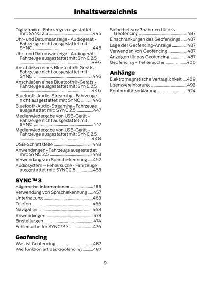 2021-2023 Ford Transit Custom Owner's Manual | German