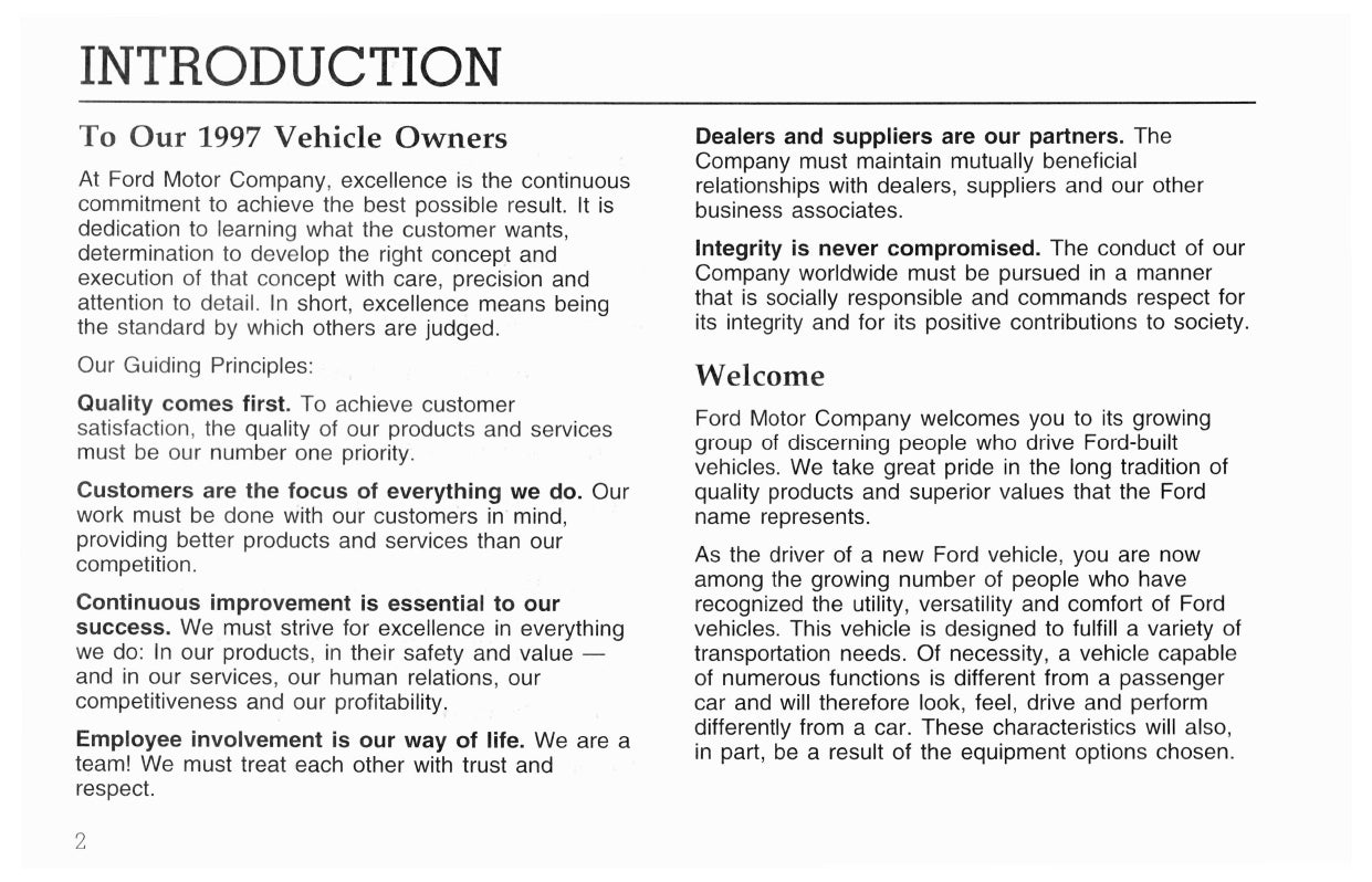 1997 Ford L-Series Owner's Manual | English