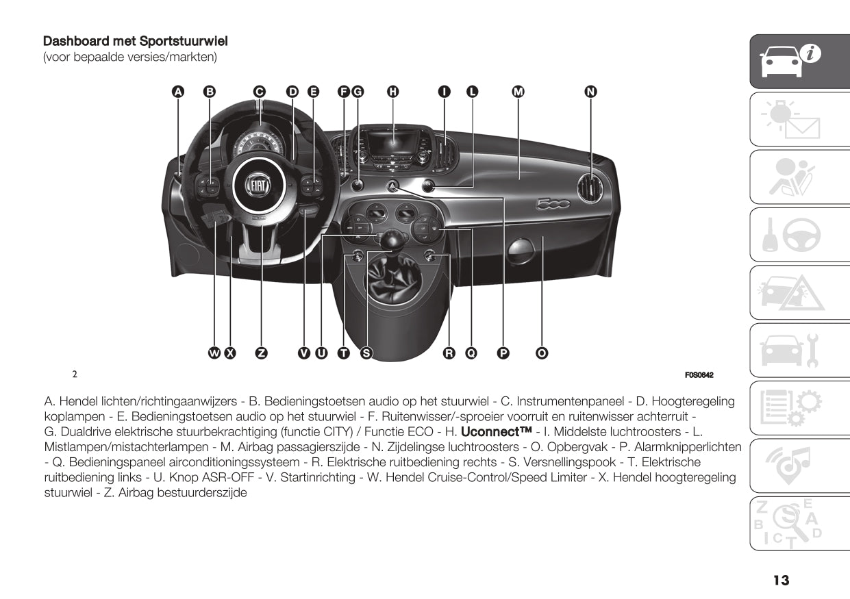 2023 Fiat 500/500C Bedienungsanleitung | Niederländisch