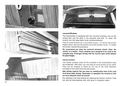 1975 Volkswagen Campmobile Owner's Manual | English