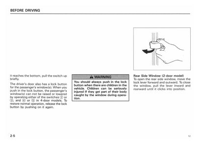 1994 Suzuki Sidekick Owner's Manual | English