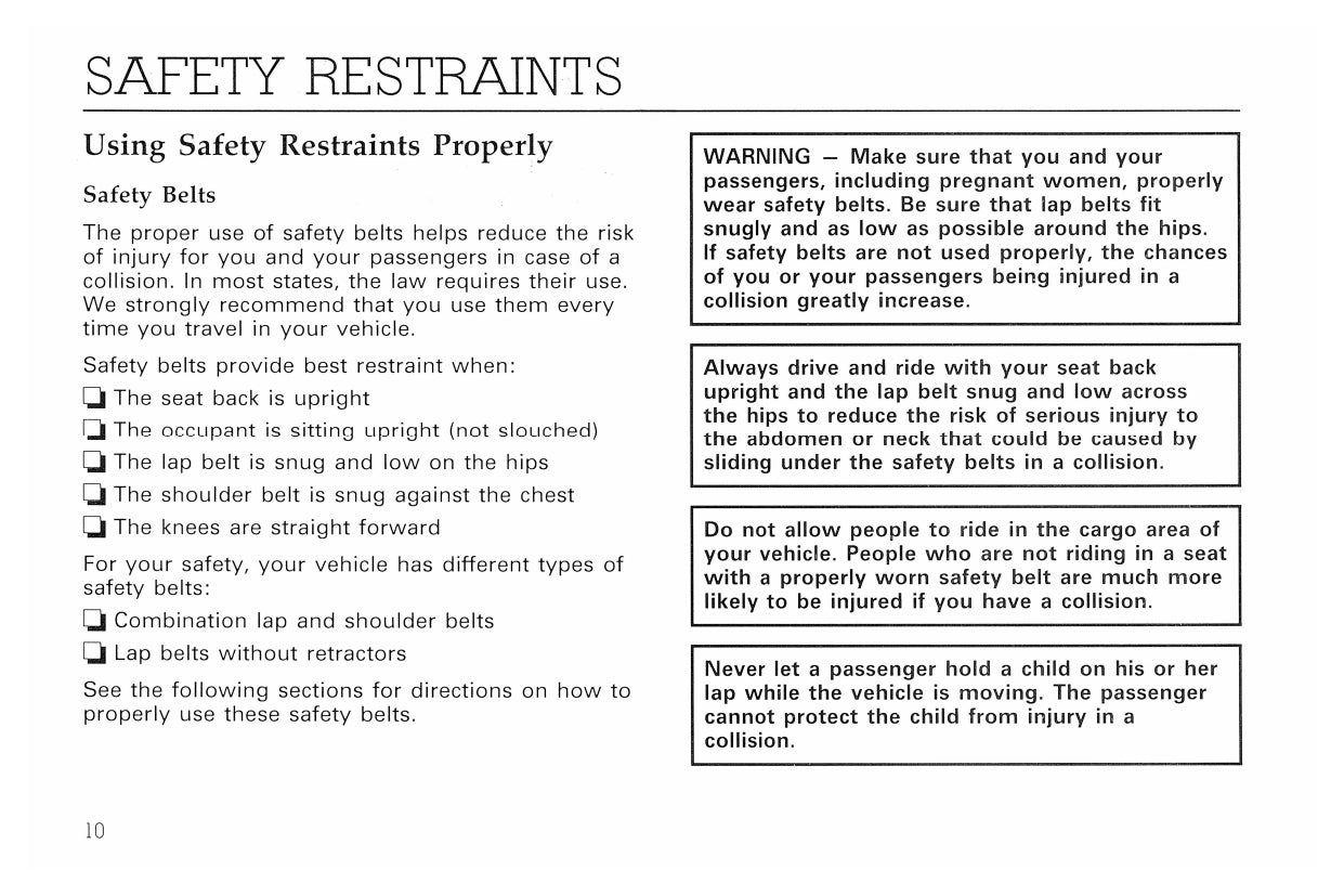 1992 Ford L-Series Owner's Manual | English