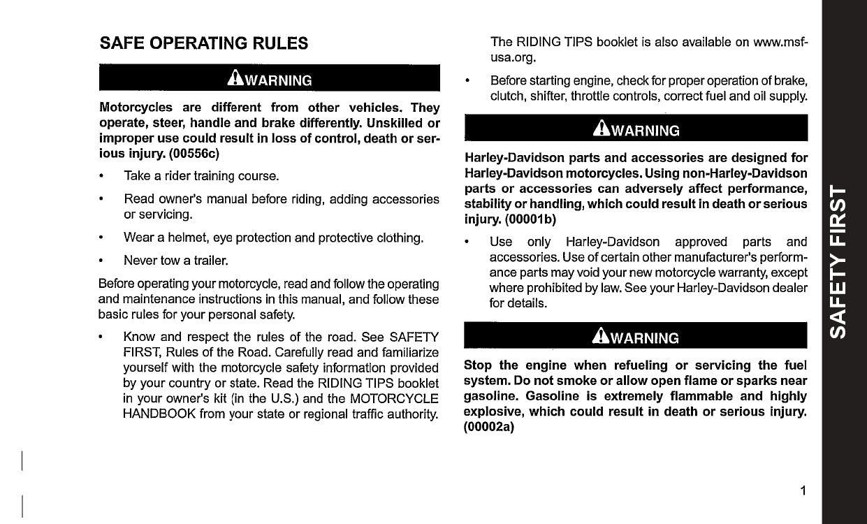 2015 Harley-Davidson Dyna Owner's Manual | English