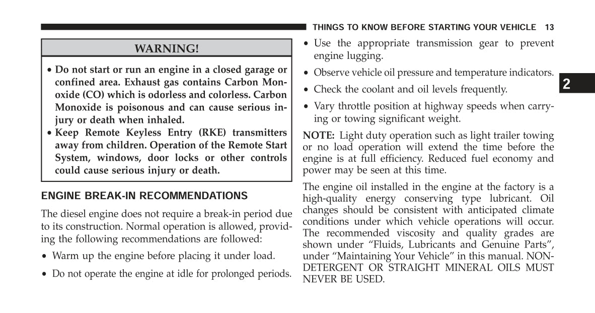 2014 Dodge Ram Truck Diesel Supplement Owner's Manual | English