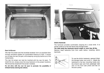 1978 Volkswagen Campmobile Owner's Manual | English