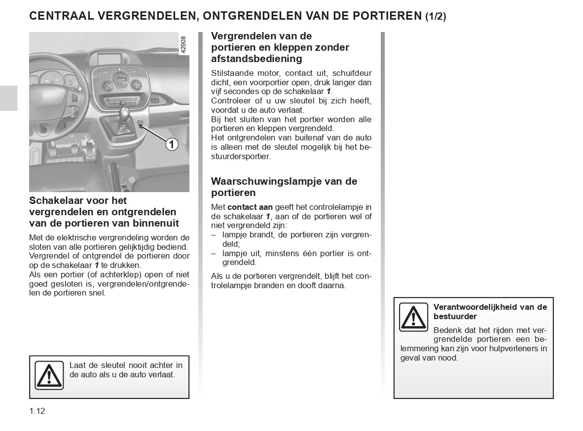 2018-2020 Renault Kangoo Owner's Manual | Dutch