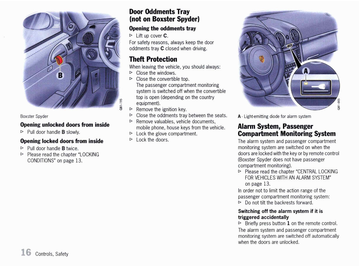 2012 Porsche Boxster/Boxster S/Boxster Spyder Owner's Manual | English