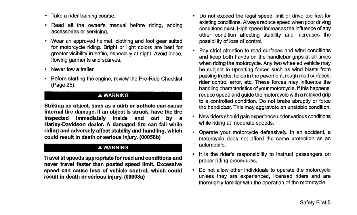 2018 Harley-Davidson Street Owner's Manual | English