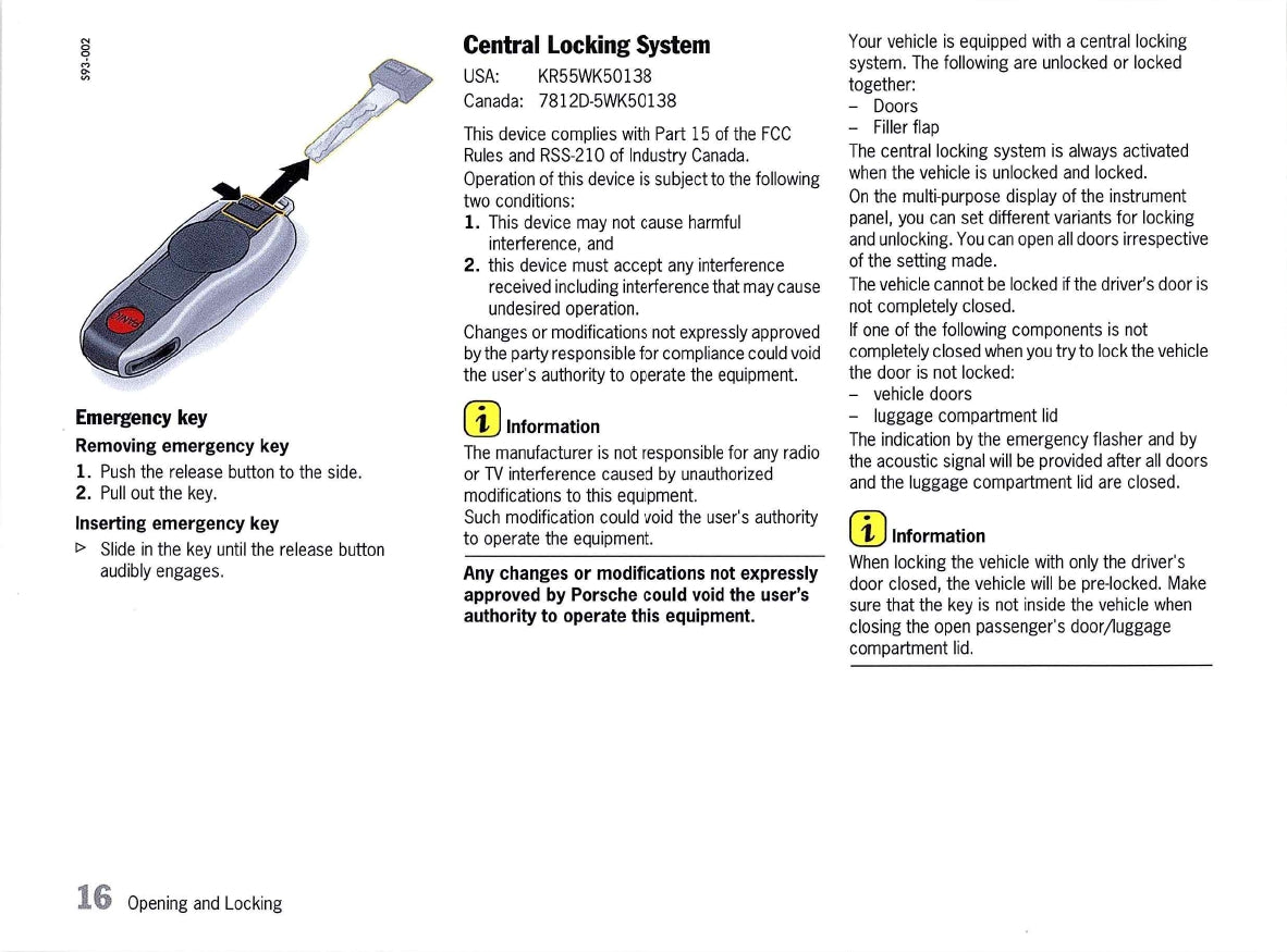 2013 Porsche 911 Carrera Owner's Manual | English