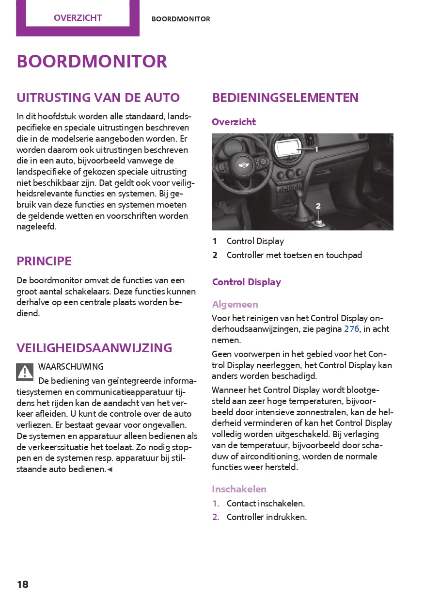 2017 Mini Countryman PHEV Owner's Manual | Dutch