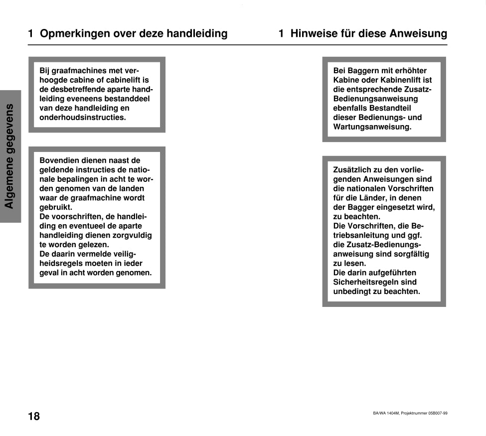 Atlas 1404 Owner's Manual | Dutch/German