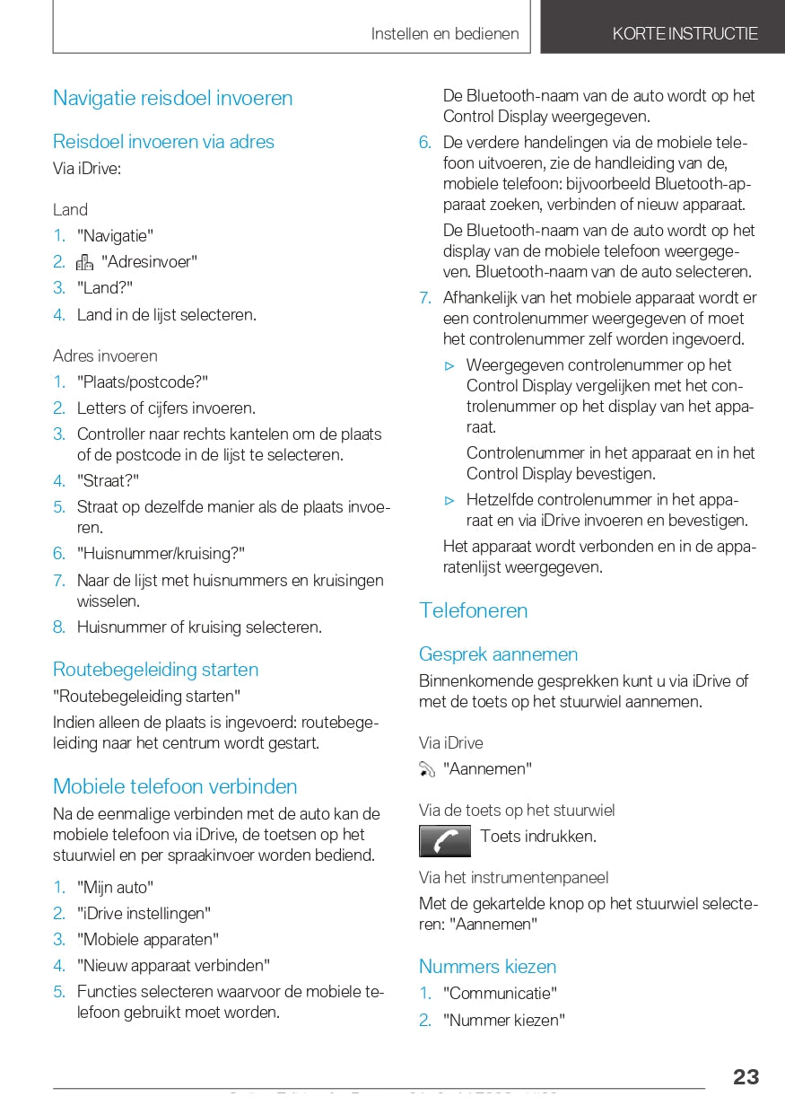 2021 BMW i3 Owner's Manual | Dutch