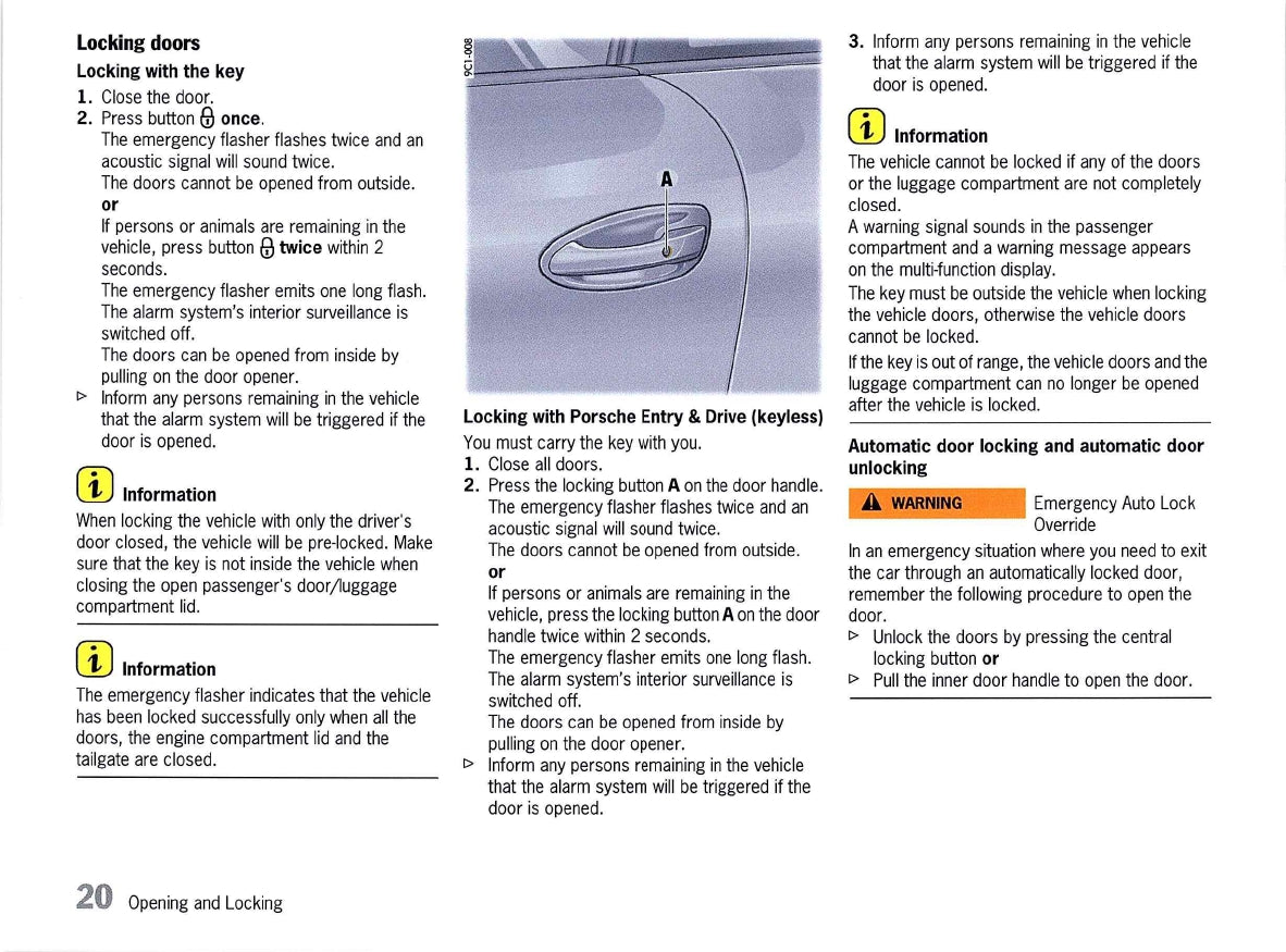 2012 Porsche 911 Carrera Owner's Manual | English