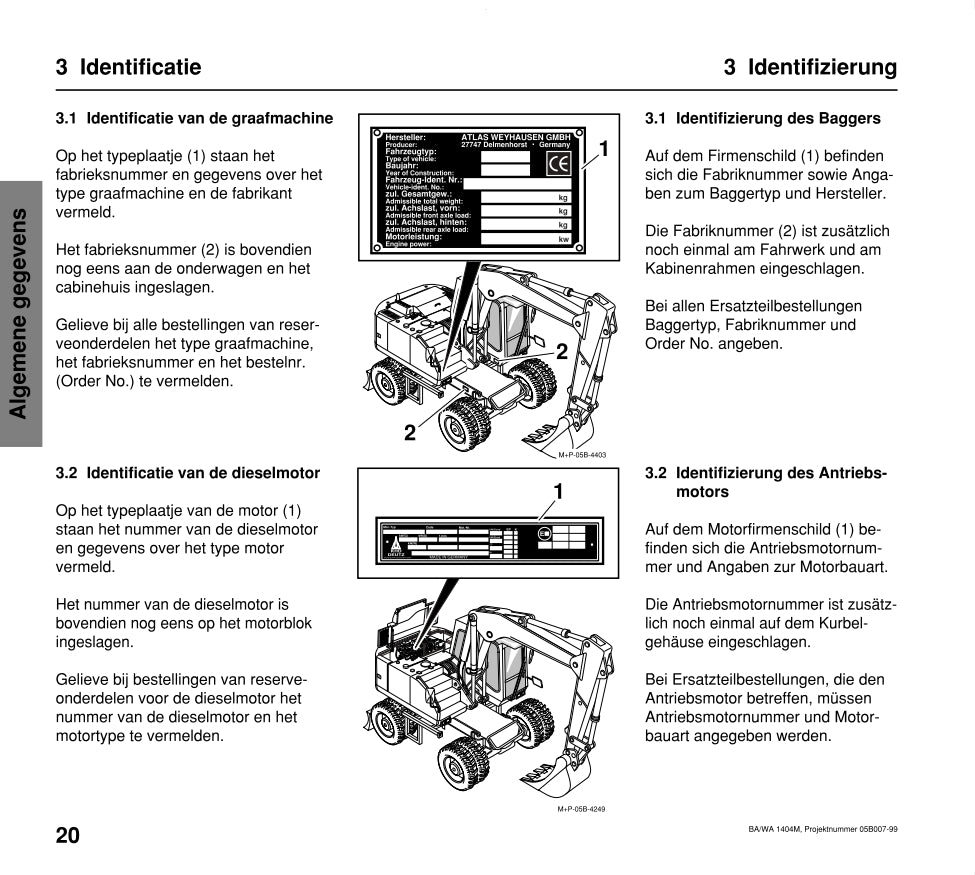 Atlas 1404 Owner's Manual | Dutch/German