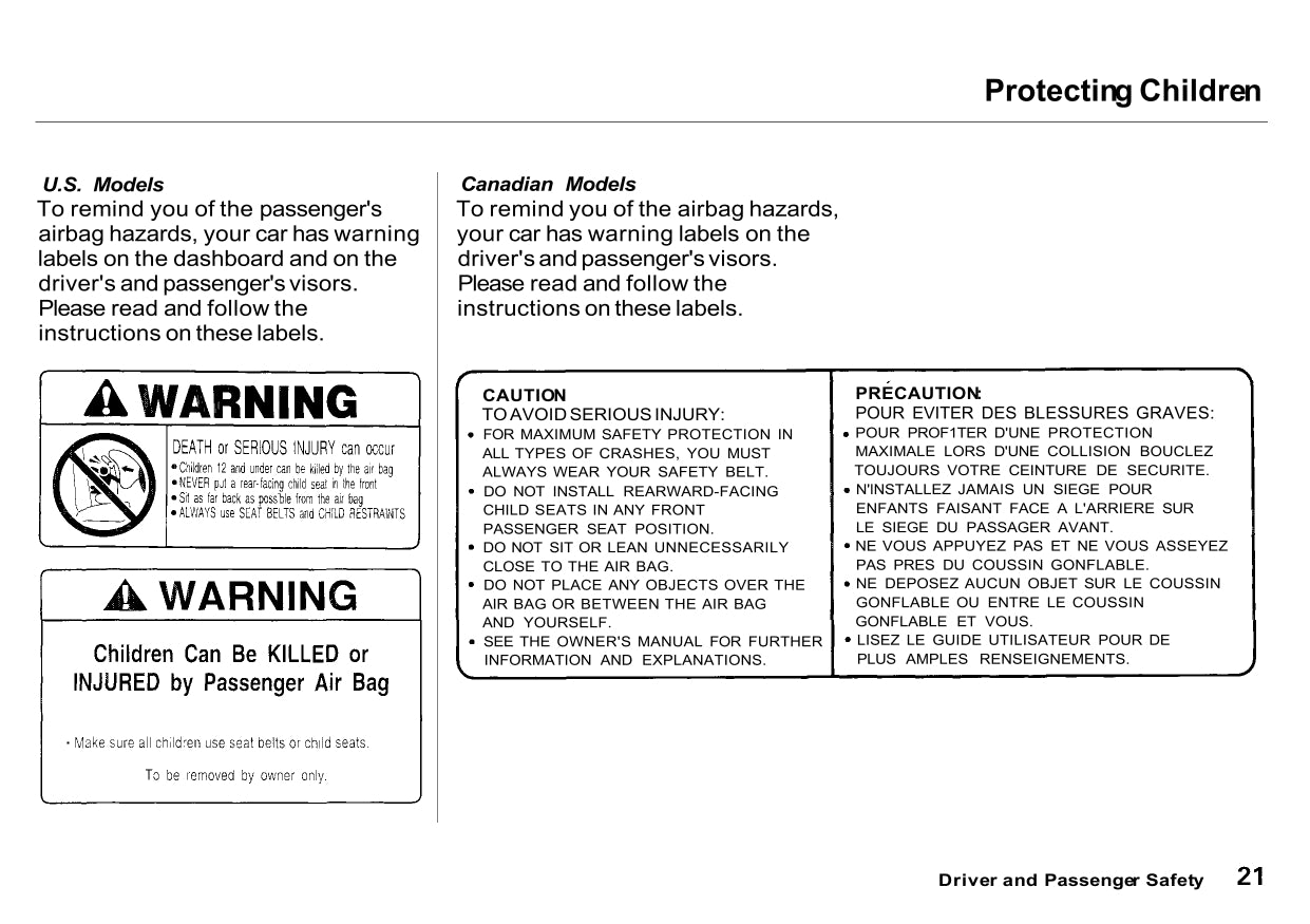 2001 Acura NSX Owner's Manual | English