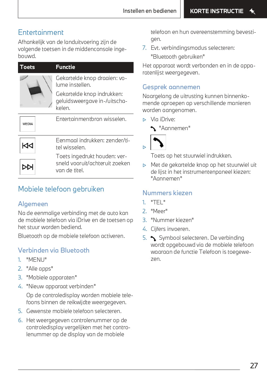 2022 BMW 2 Series Active Tourer Owner's Manual | Dutch