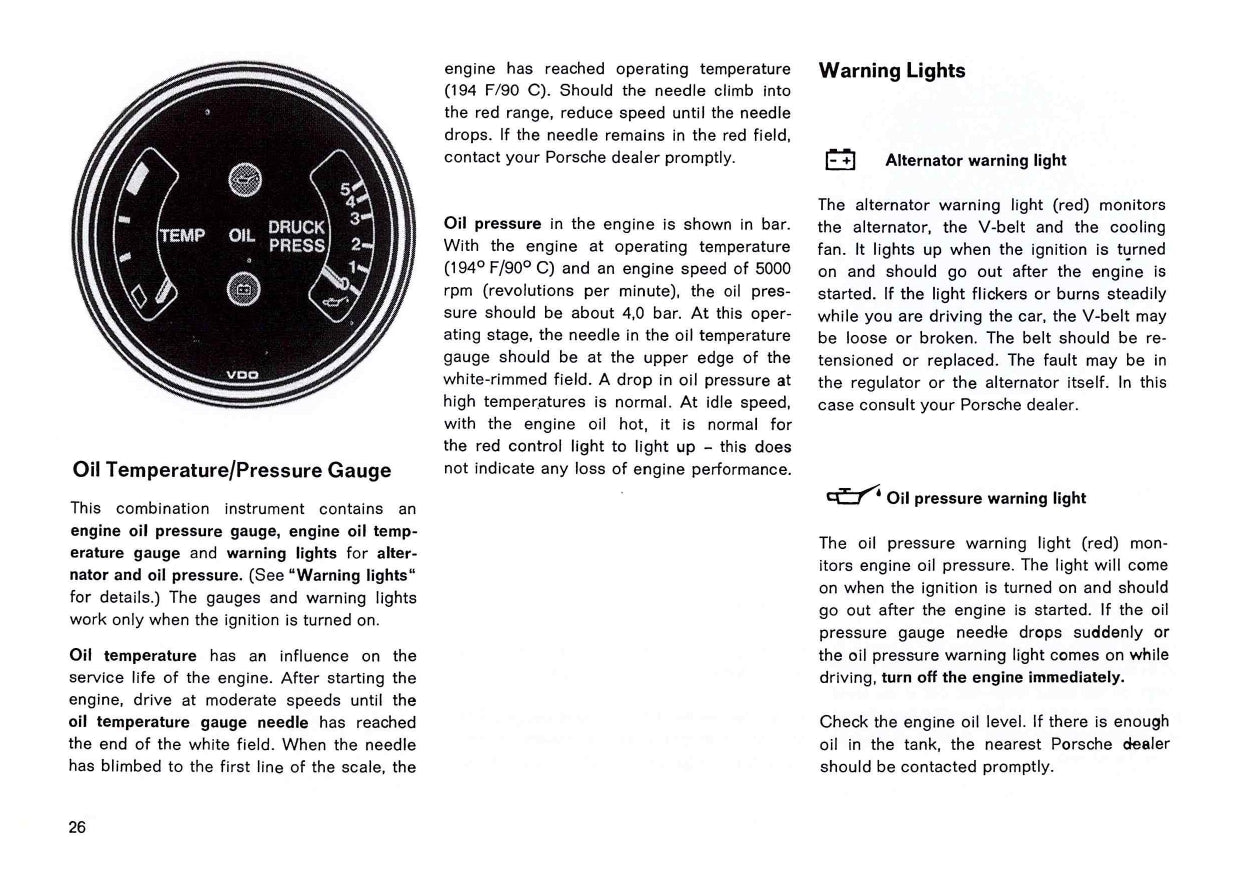 1983 Porsche 911 Turbo Owner's Manual | English