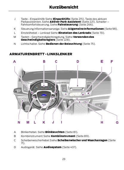 2021-2023 Ford Transit Custom Owner's Manual | German