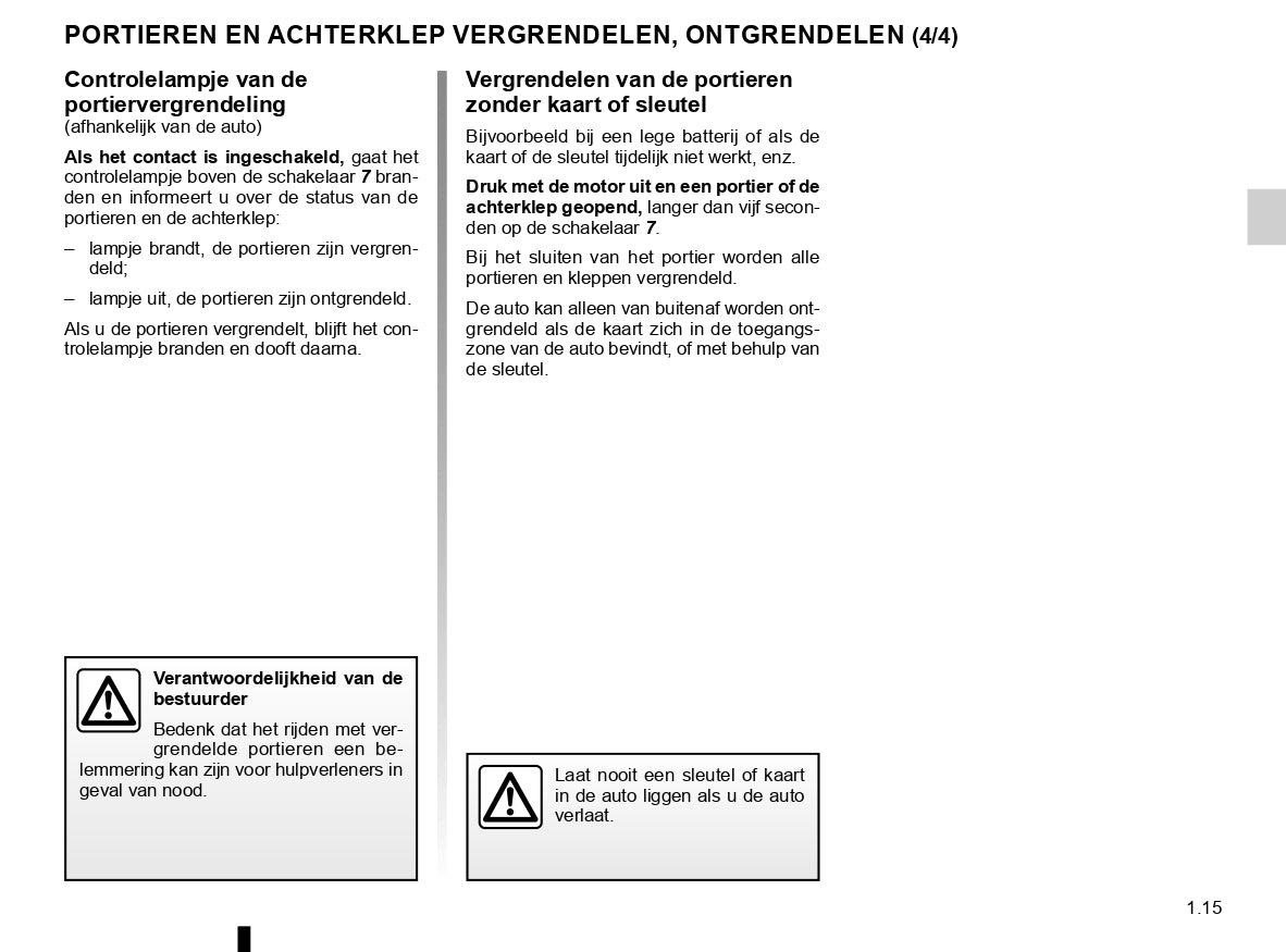 2020-2022 Dacia Sandero/Sandero Stepway Owner's Manual | Dutch