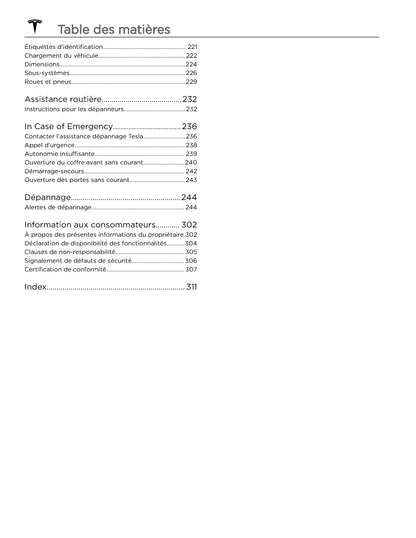 2023-2024 Tesla Model 3 Bedienungsanleitung | Französisch