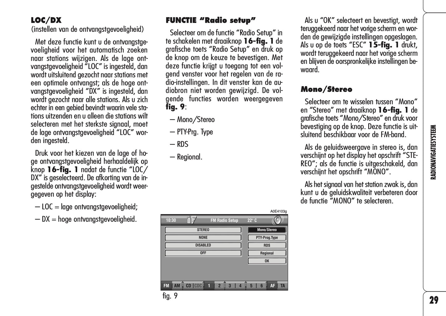 Alfa Romeo Spider Radionavigatiesysteem Handleiding 2009