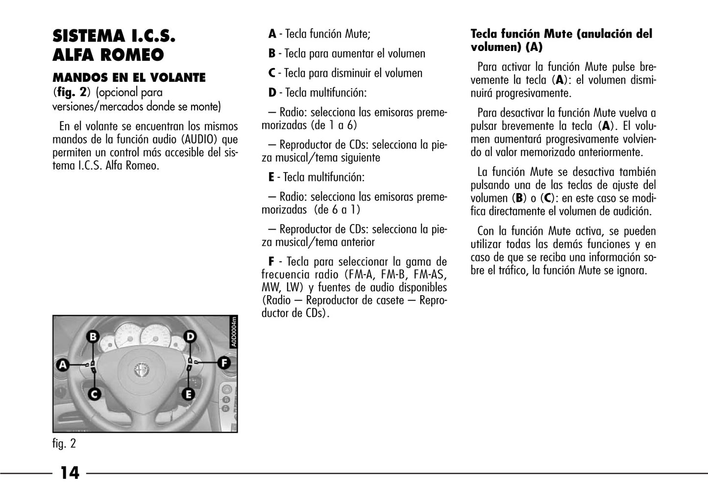 2003-2008 Alfa Romeo 166 Bedienungsanleitung | Spanisch