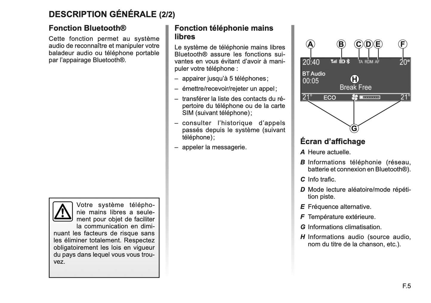 Renault CD Bluetooth Guide d'utilisation