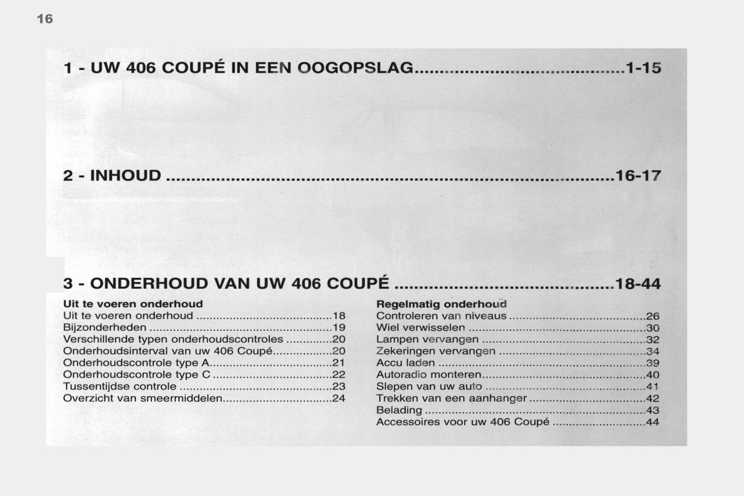 1998-2000 Peugeot 406 Coupé Bedienungsanleitung | Niederländisch