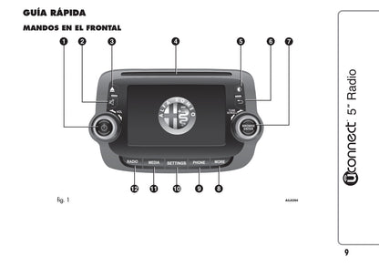 Alfa Romeo Mito Uconnect 5 Radio Instrucciones 2013 - 2016