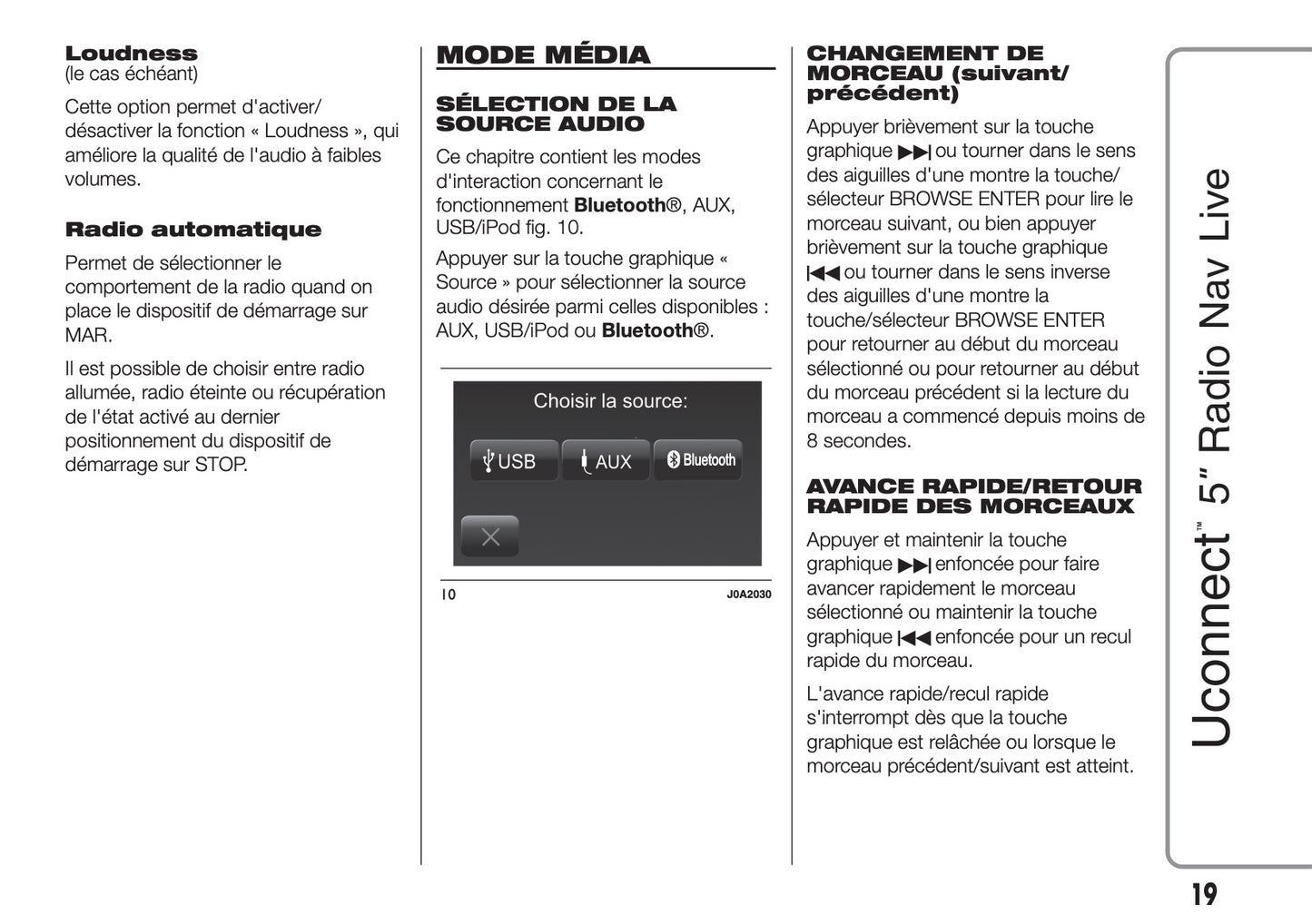 Fiat Doblo Uconnect Radio Nav 5.0 Guide d'utilisation 2015 - 2018