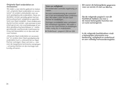 2003-2005 Opel Meriva Owner's Manual | Dutch