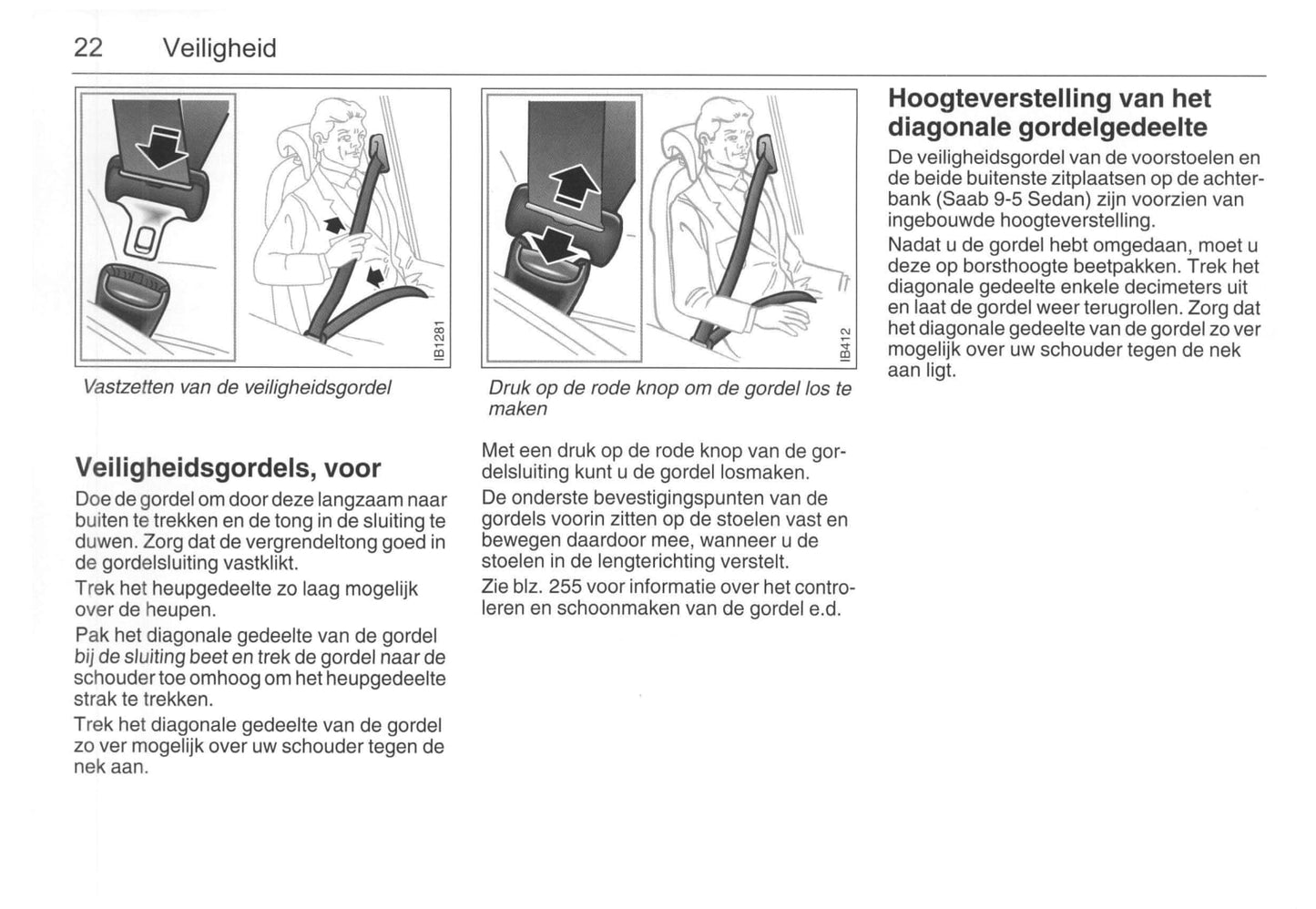 2001-2005 Saab 9-5 Owner's Manual | Dutch