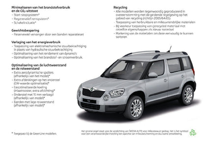 2009-2013 Skoda Yeti Bedienungsanleitung | Niederländisch