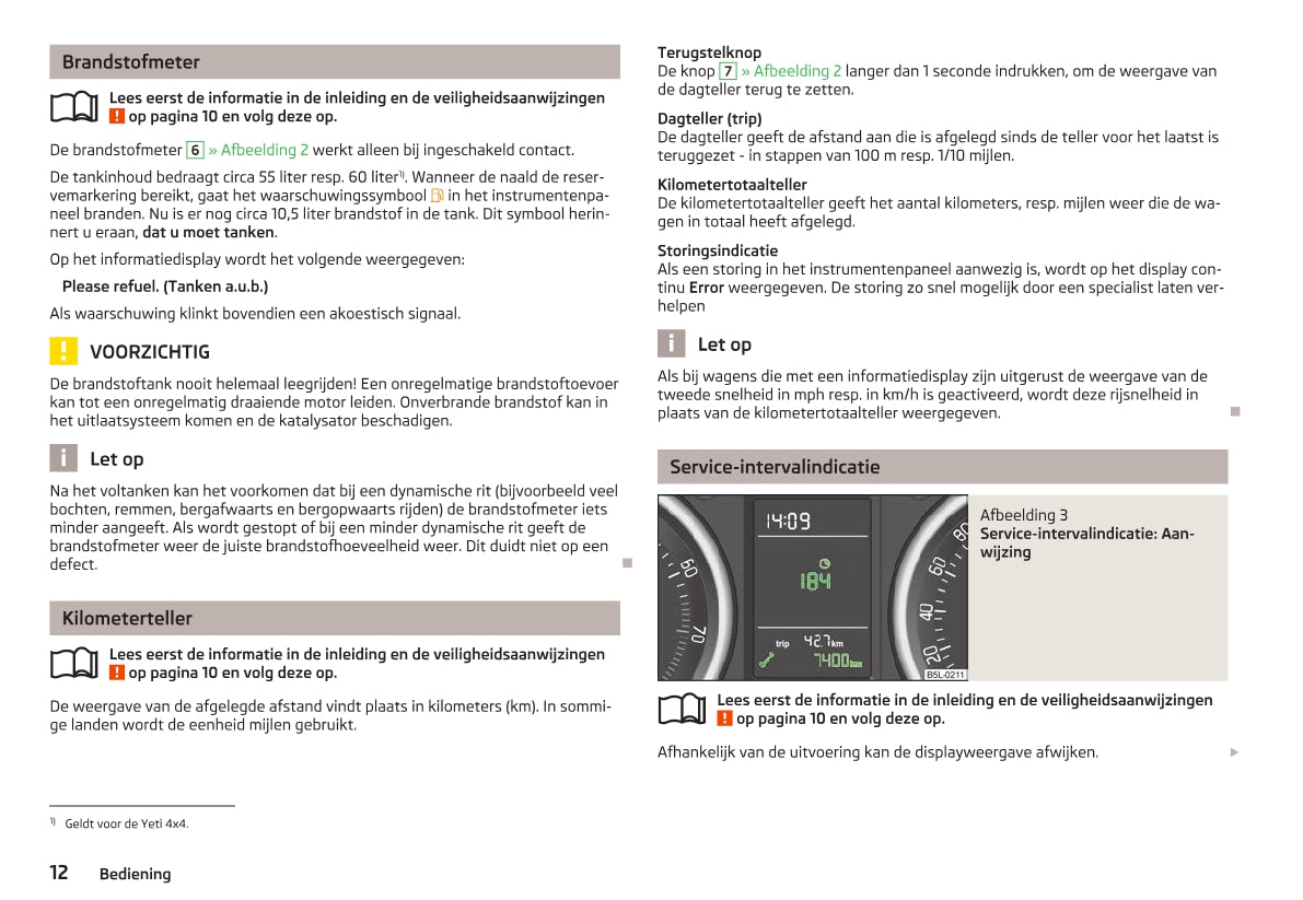 2009-2013 Skoda Yeti Bedienungsanleitung | Niederländisch