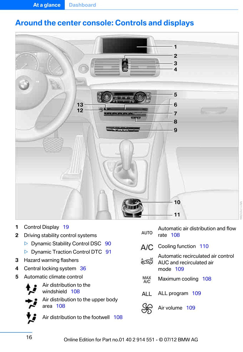 2012-2013 BMW 1 Series Bedienungsanleitung | Englisch